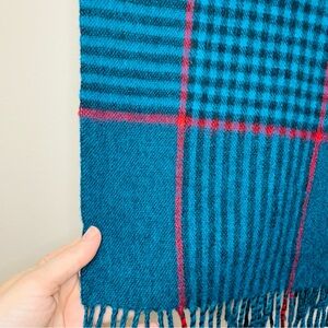 Weavers Workshop Teal and Burgundy Plaid Scarf